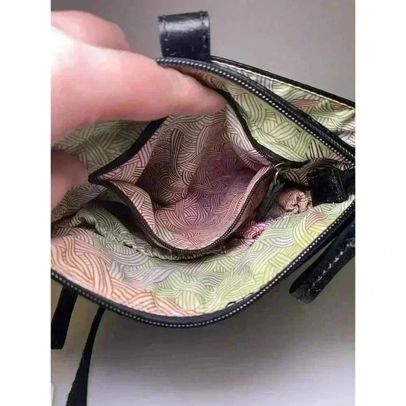 The Sak Leather Shoulder Bag, Black, Mini Fabric Strap Outside/Inside Pockets - Picture 9 of 12